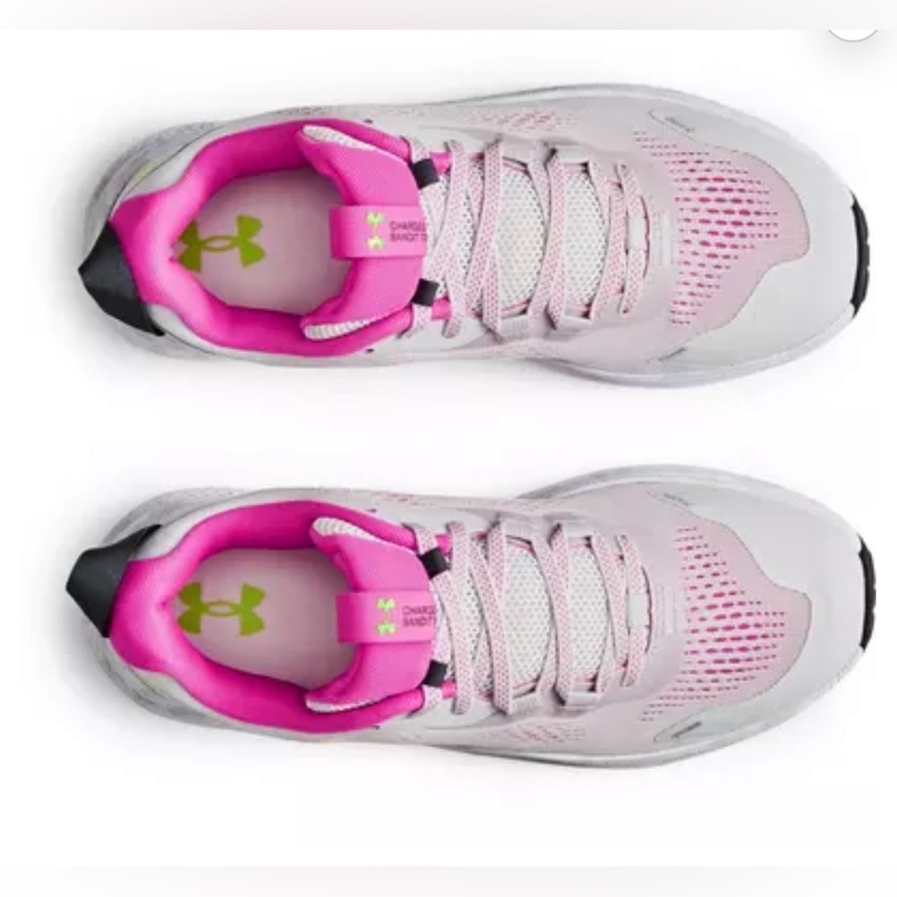 New Under Armor Shoes size 6.5 Charged Bandit‎ TR 2 Grey Mist/Rebel Pink Running